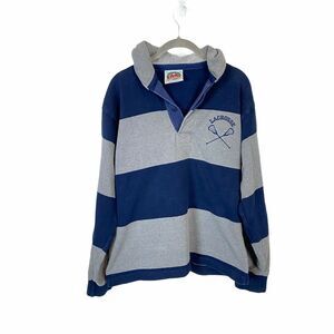 Barbarian Rugby Wear Vtg Lacrosse Hoodie Men's XS Women's Medium Blue Gray Retro